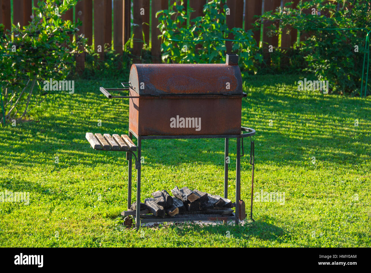Brazier in garden Stock Photo Alamy