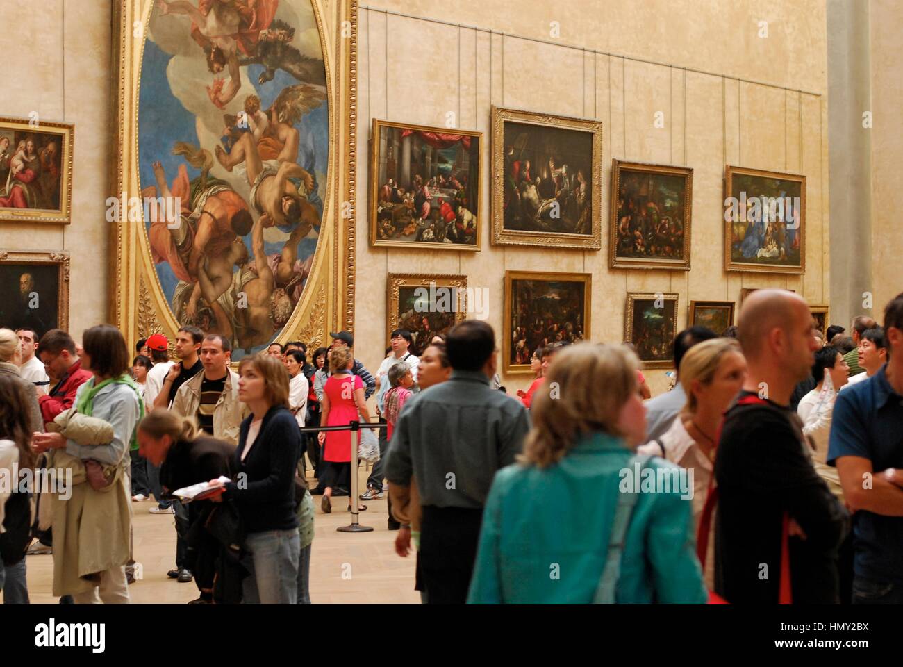 The Louvre Museum in Paris, The Muse?e du Louvre houses 35,000 works of art  drawn from eight departments, displayed in over 60,000 square meters of ex  Stock Photo - Alamy