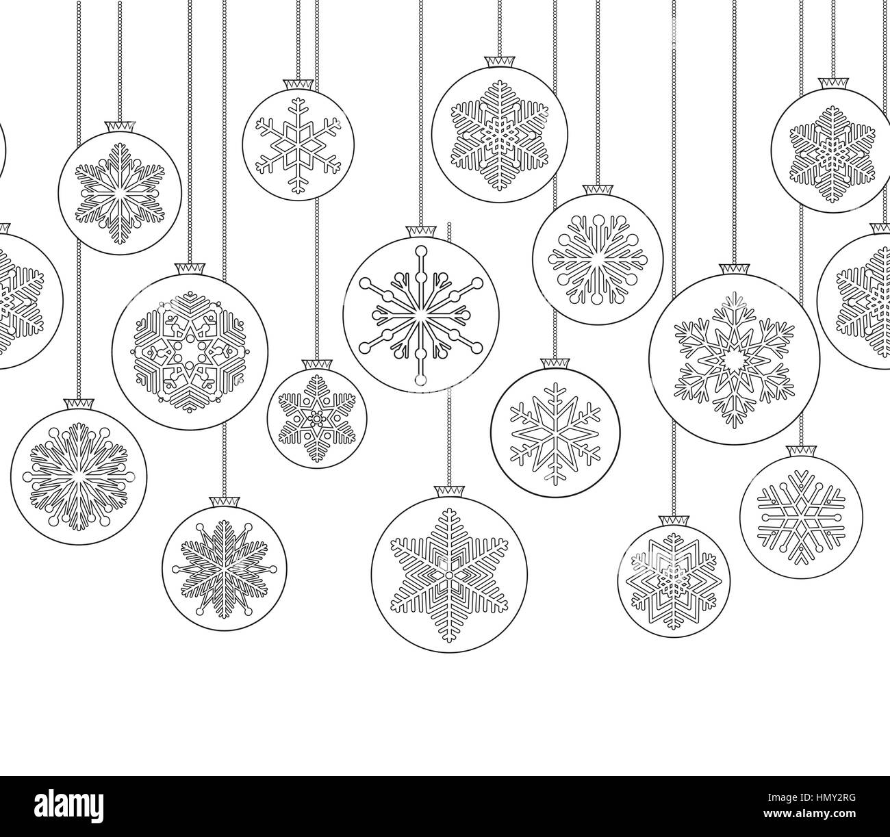 Christmas Background With Ball Doodle Decor Elements Happy Winter