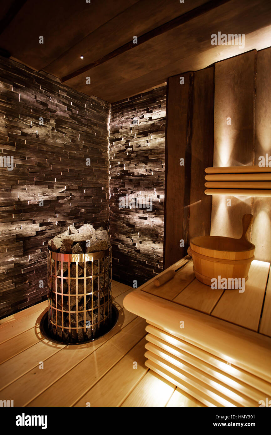 Traditional finnish sauna made from wood Stock Photo Alamy