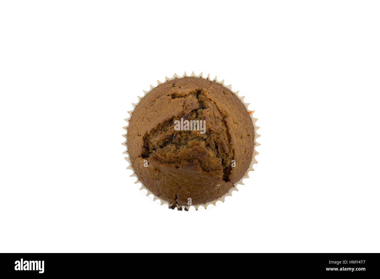 Tasty chocolate muffin on the white background Stock Photo