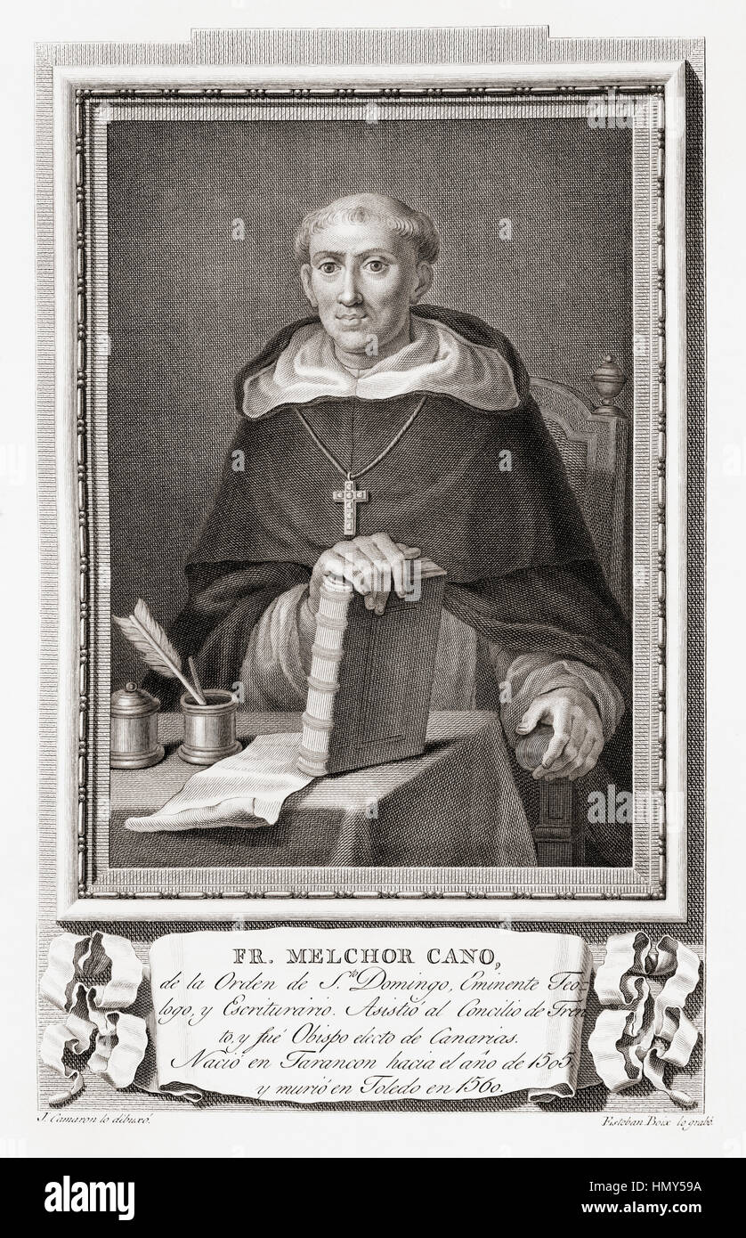 Melchor Cano, c.1509 – 1560.  Spanish Scholastic theologian.  After an etching in Retratos de Los Españoles Ilustres, published Madrid, 1791 Stock Photo