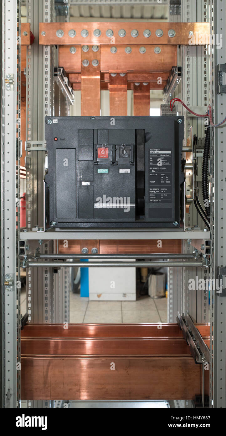 High power electrical board with copper bars Stock Photo Alamy