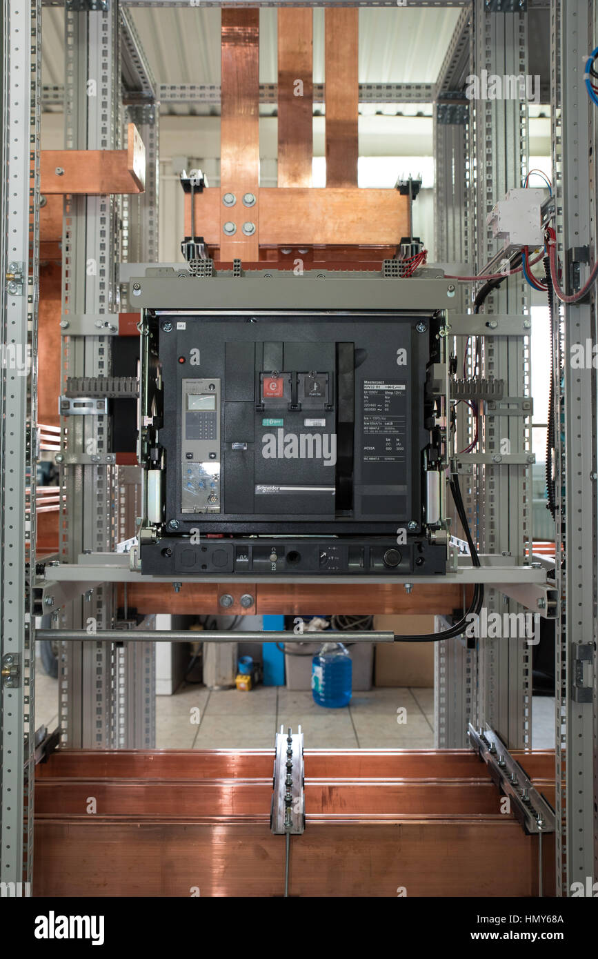High power electrical board with copper bars Stock Photo Alamy