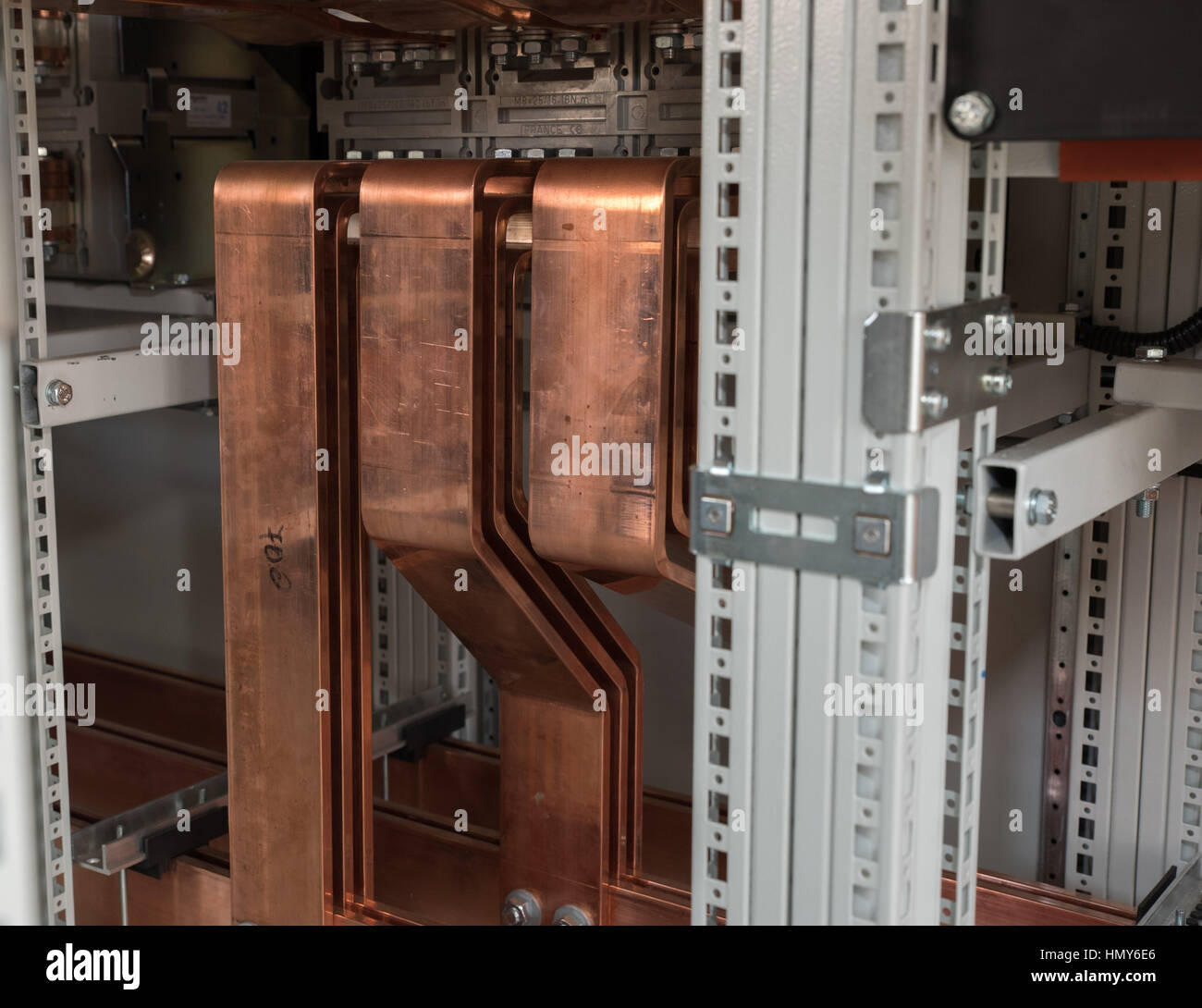 High power electrical board with copper bars Stock Photo Alamy