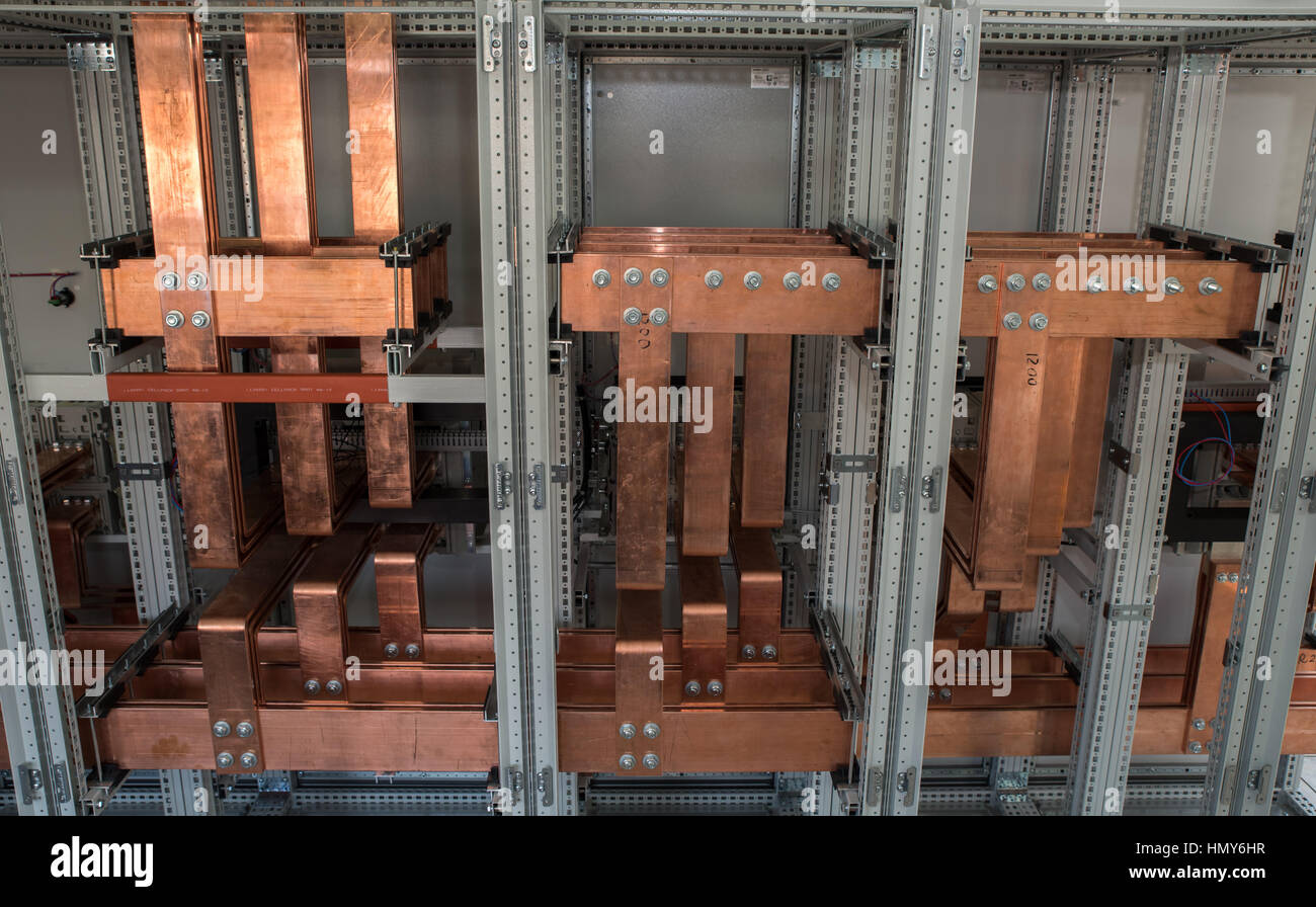 High power electrical board with copper bars Stock Photo Alamy