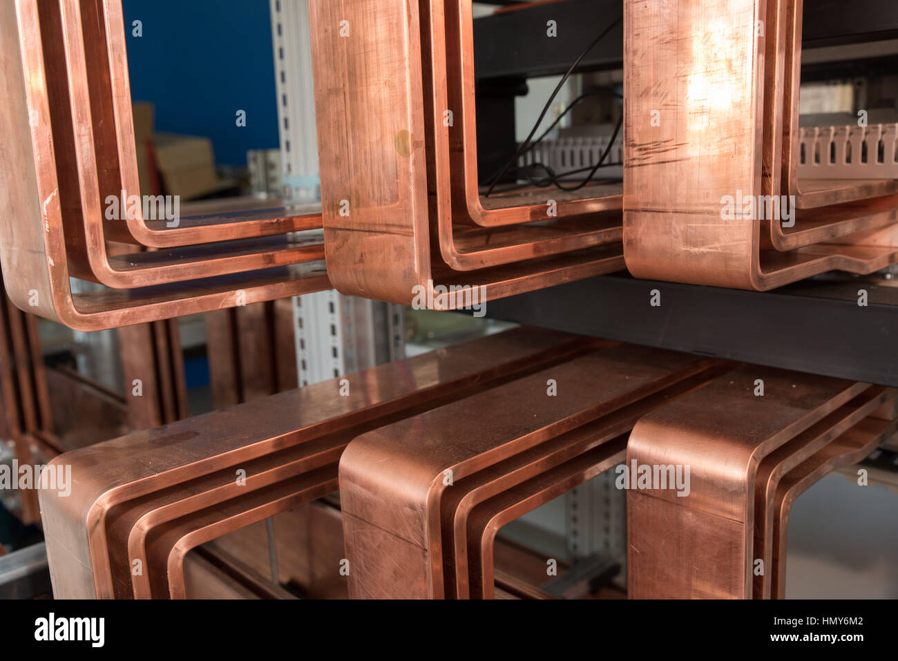 High power electrical board with copper bars Stock Photo Alamy