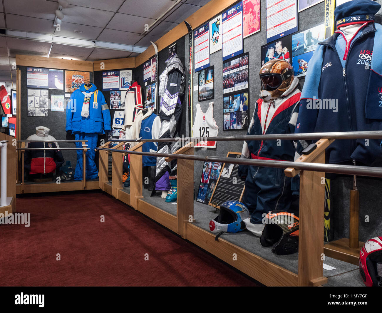Olympic garb, Colorado Ski Museum, Vail Village, winter, Vail Ski Resort, Vail, Colorado Stock