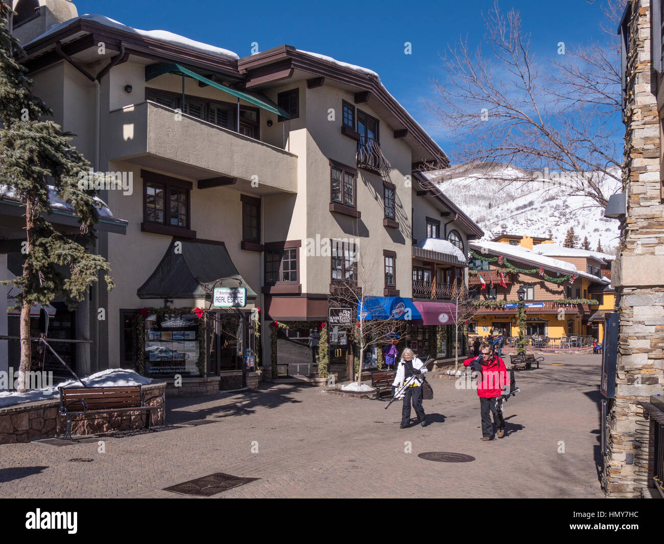 Vail Village, winter, Vail Ski Resort, Vail, Colorado Stock Photo Alamy