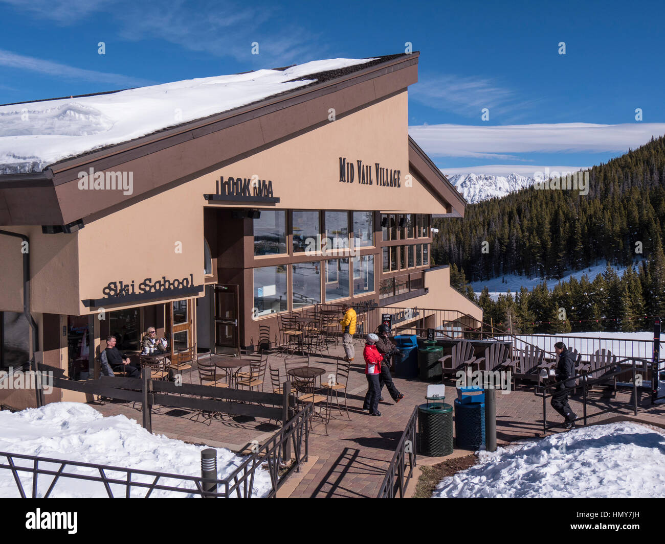 Mid-Vail Village, winter, Vail Ski Resort, Vail, Colorado Stock Photo ...