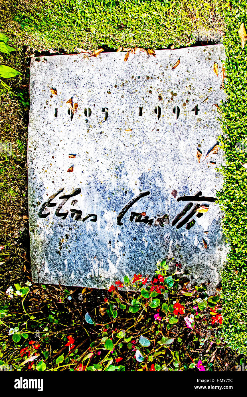 Grave of Elias Canetti, Fluntern Cemetery in Zurich; Grab von Elias Canetti auf dem Friedhof Fluntern in Zürich Stock Photo