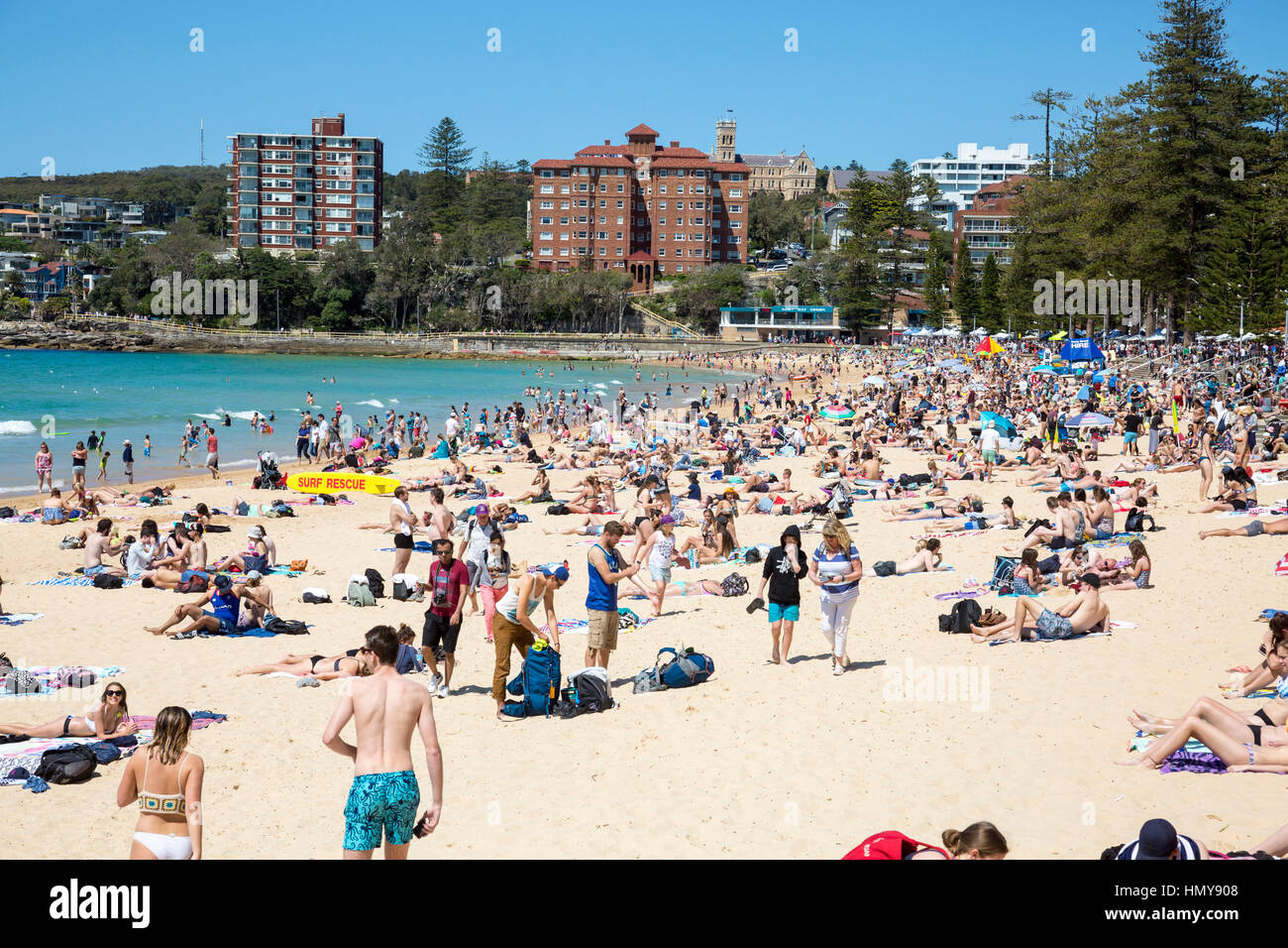 Manly Beach, one of Sydney's popular coastal beaches, New South Wales,Australia Stock Photo