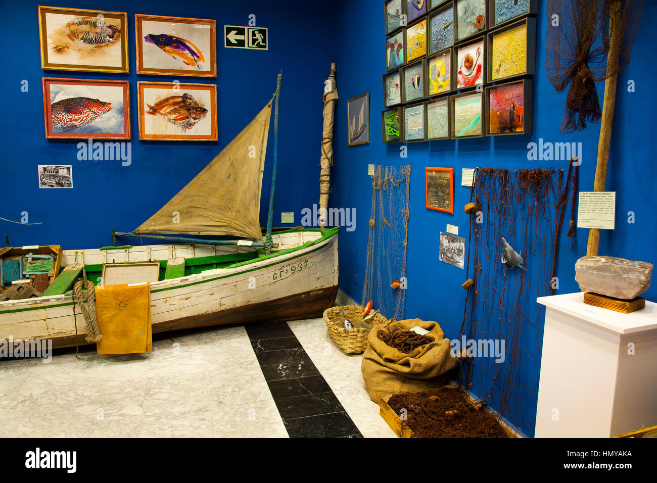Fish and sea showroom. Tourism and information bureau. Stock Photo