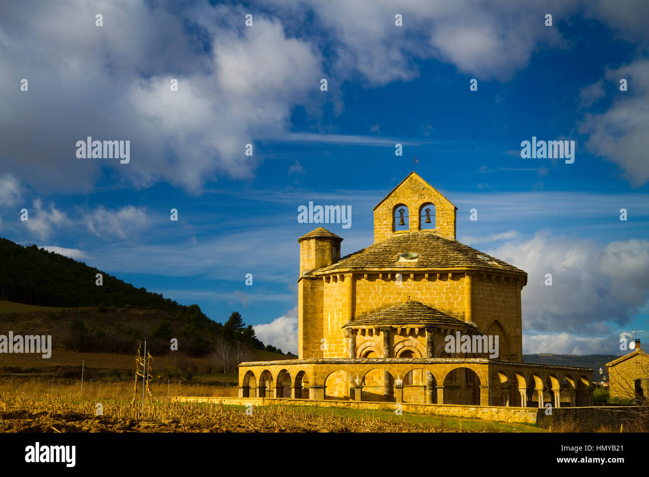 Church of Saint Mary of Eunate. Muruzabal, Navarre, Spain Stock Photo