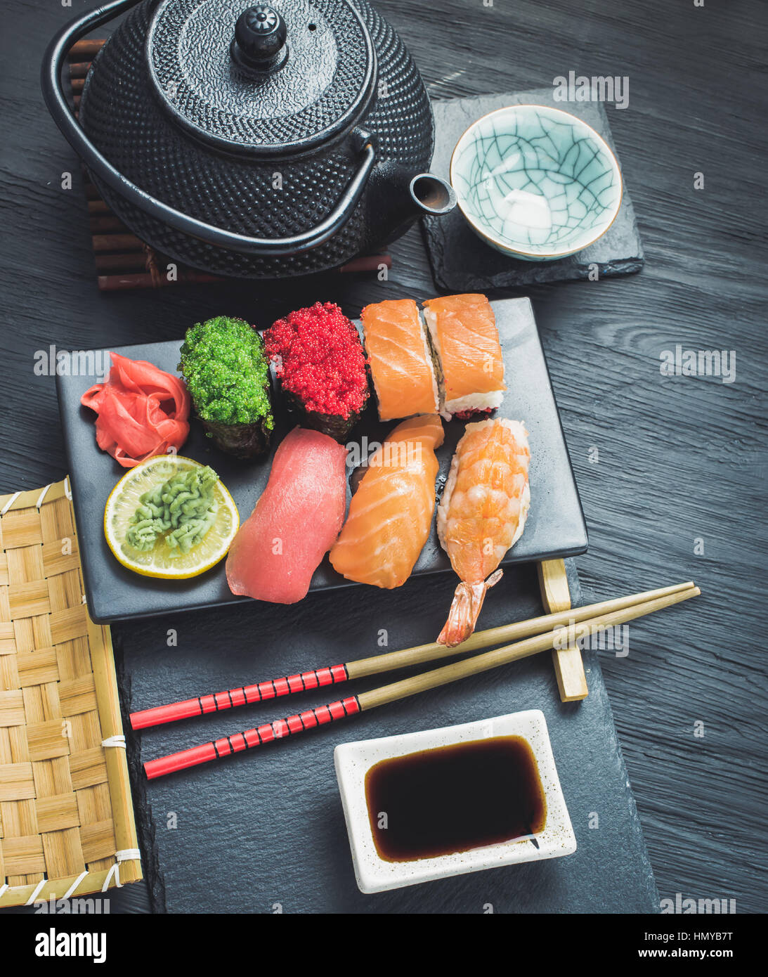 Japanese sushi set Stock Photo Alamy