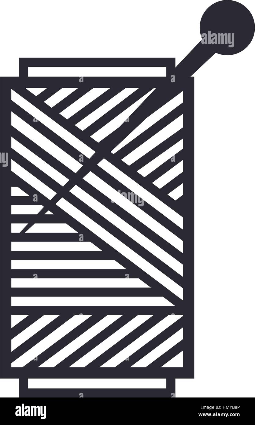 Thread roll and needle icon vector illustration design Stock Vector