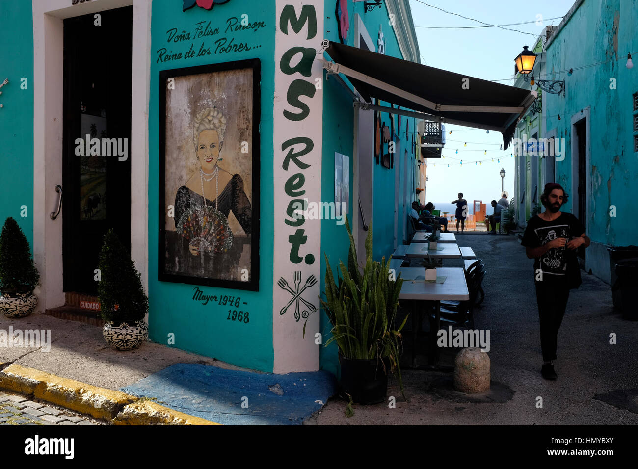 Street scene in Old San Juan, Puerto Rico. Stock Photo