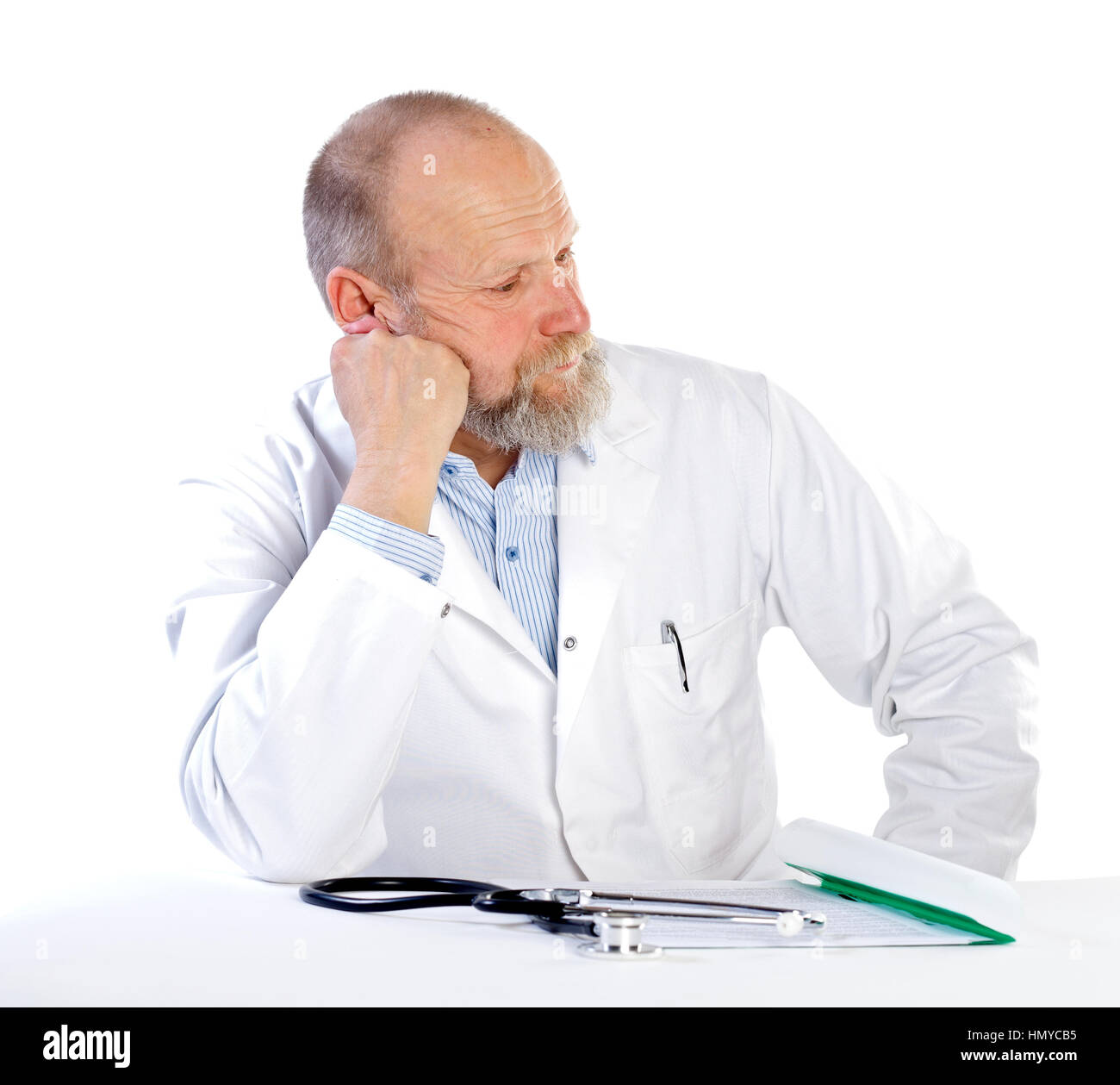 Portrait of confident doctor on white background Stock Photo - Alamy