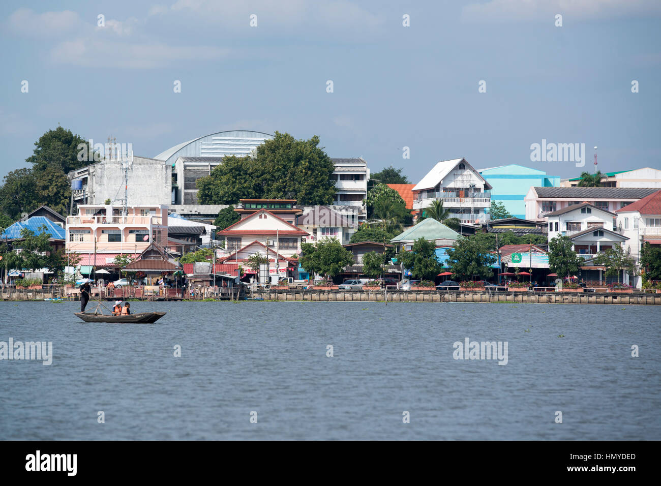 the city centre at the Lake Phayaol in the city of Phayao in North Thailand. Stock Photo