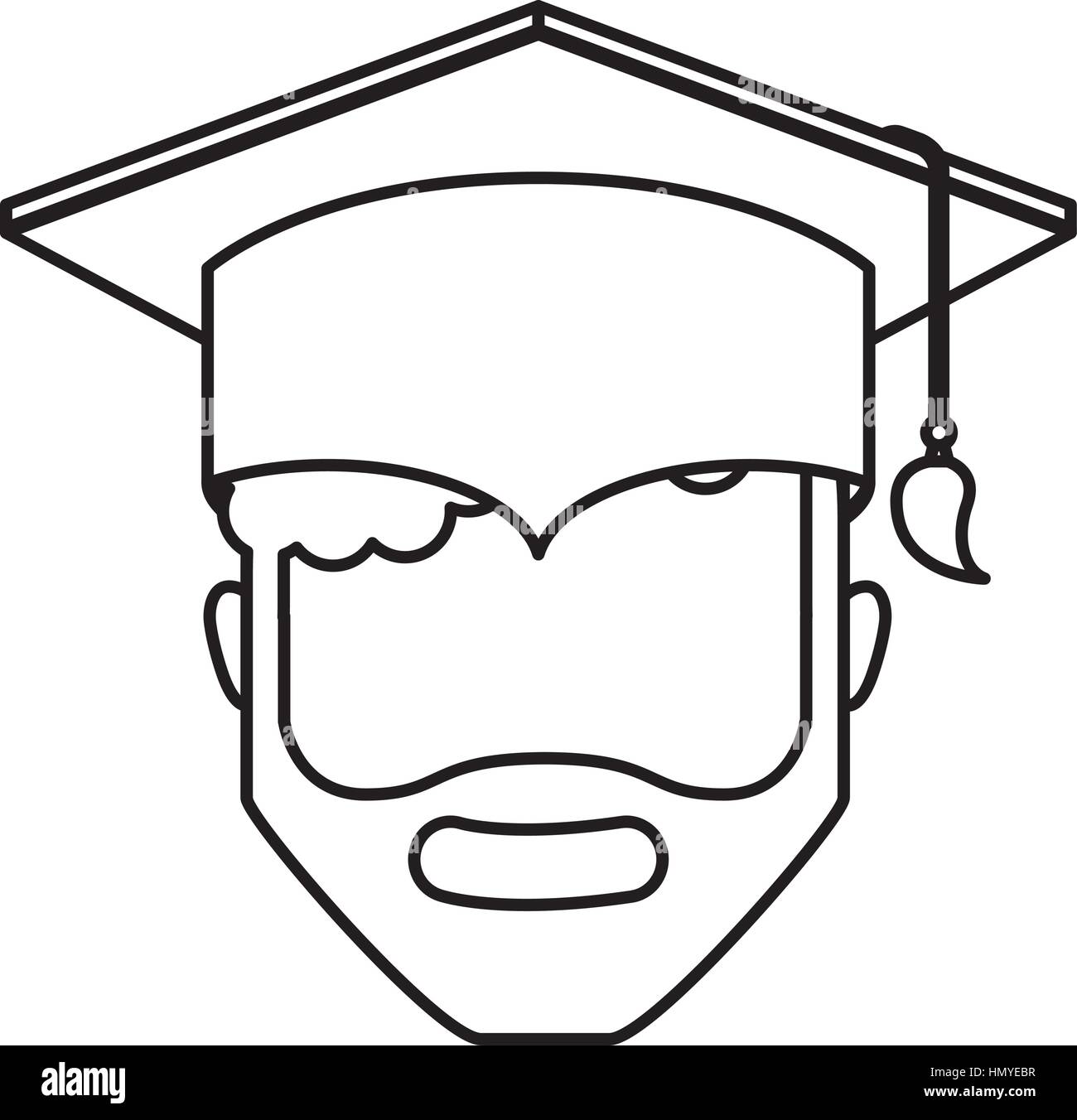 graduate man avatar character vector illustration design Stock Vector ...