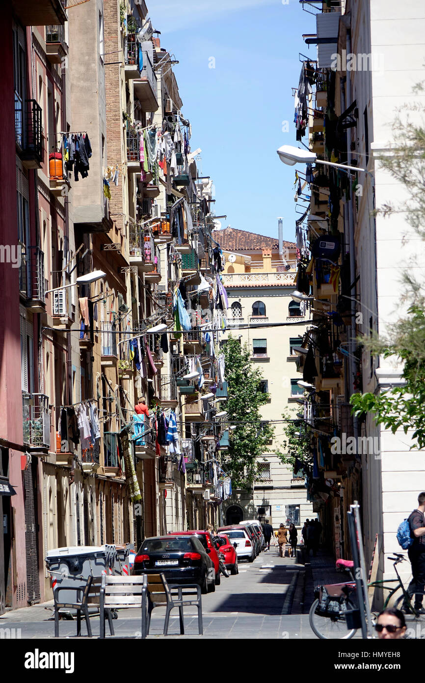 Barcelona street scene Stock Photo - Alamy