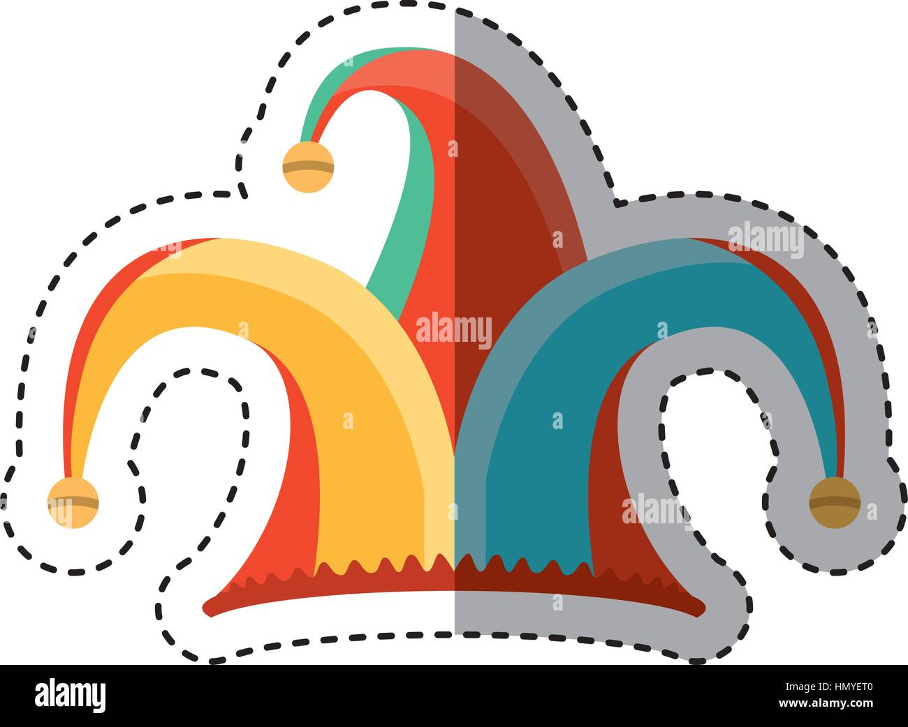 harlequin hat isolated icon vector illustration design Stock Vector