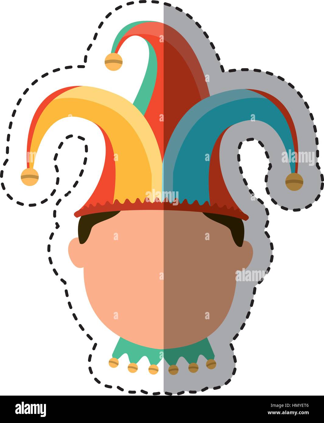 funny harlequin avatar character vector illustration design Stock Vector