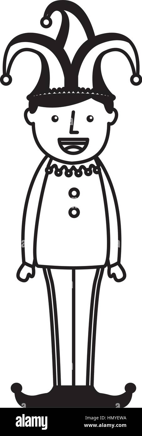 funny harlequin avatar character vector illustration design Stock Vector