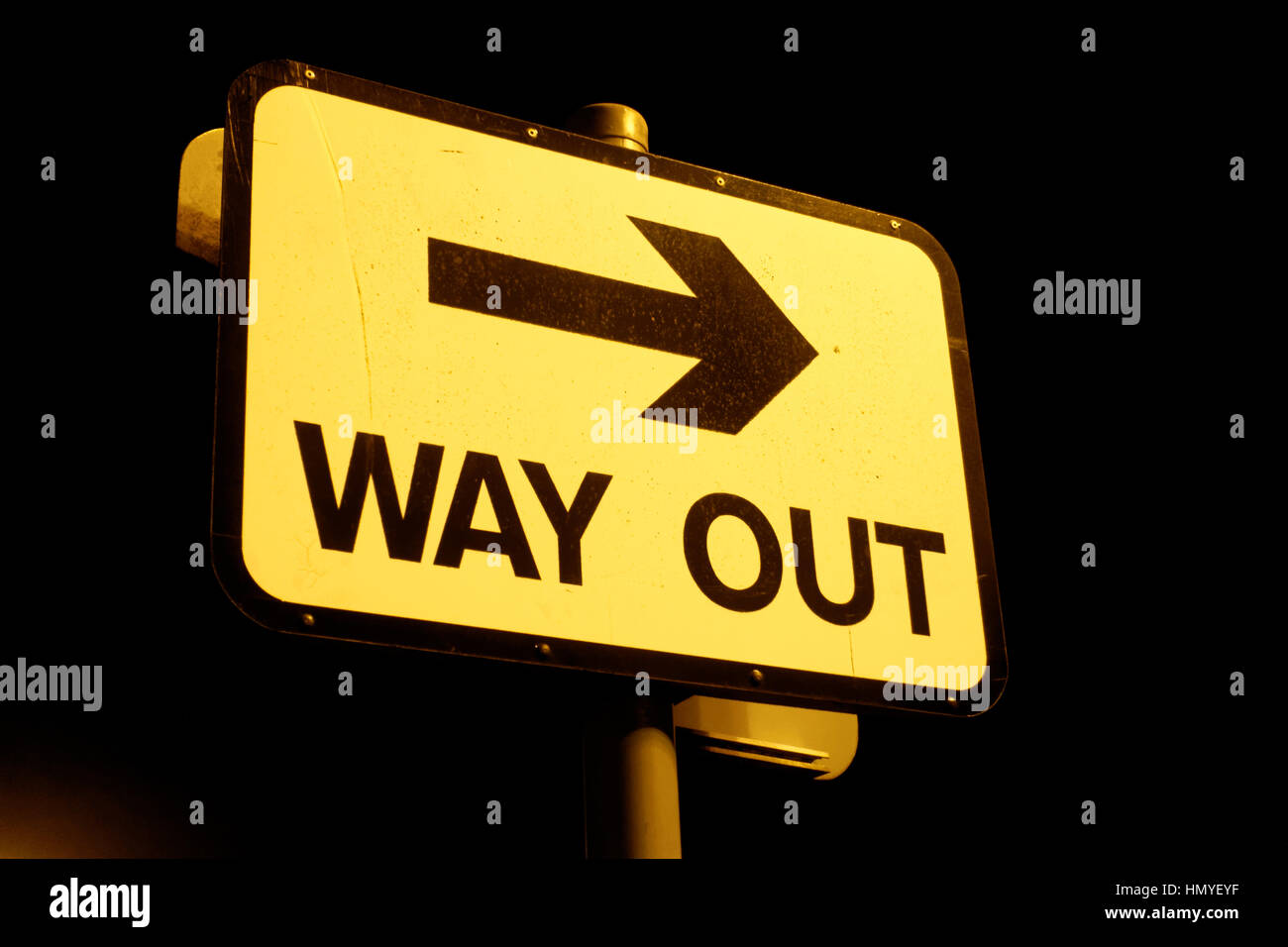 way out sign with arrow Stock Photo