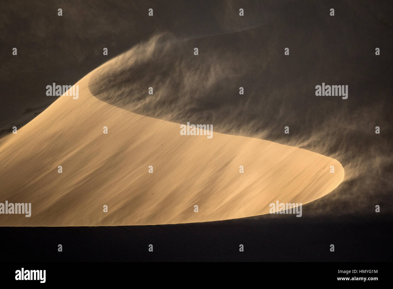 Sand blowing off a sand dune Stock Photo - Alamy