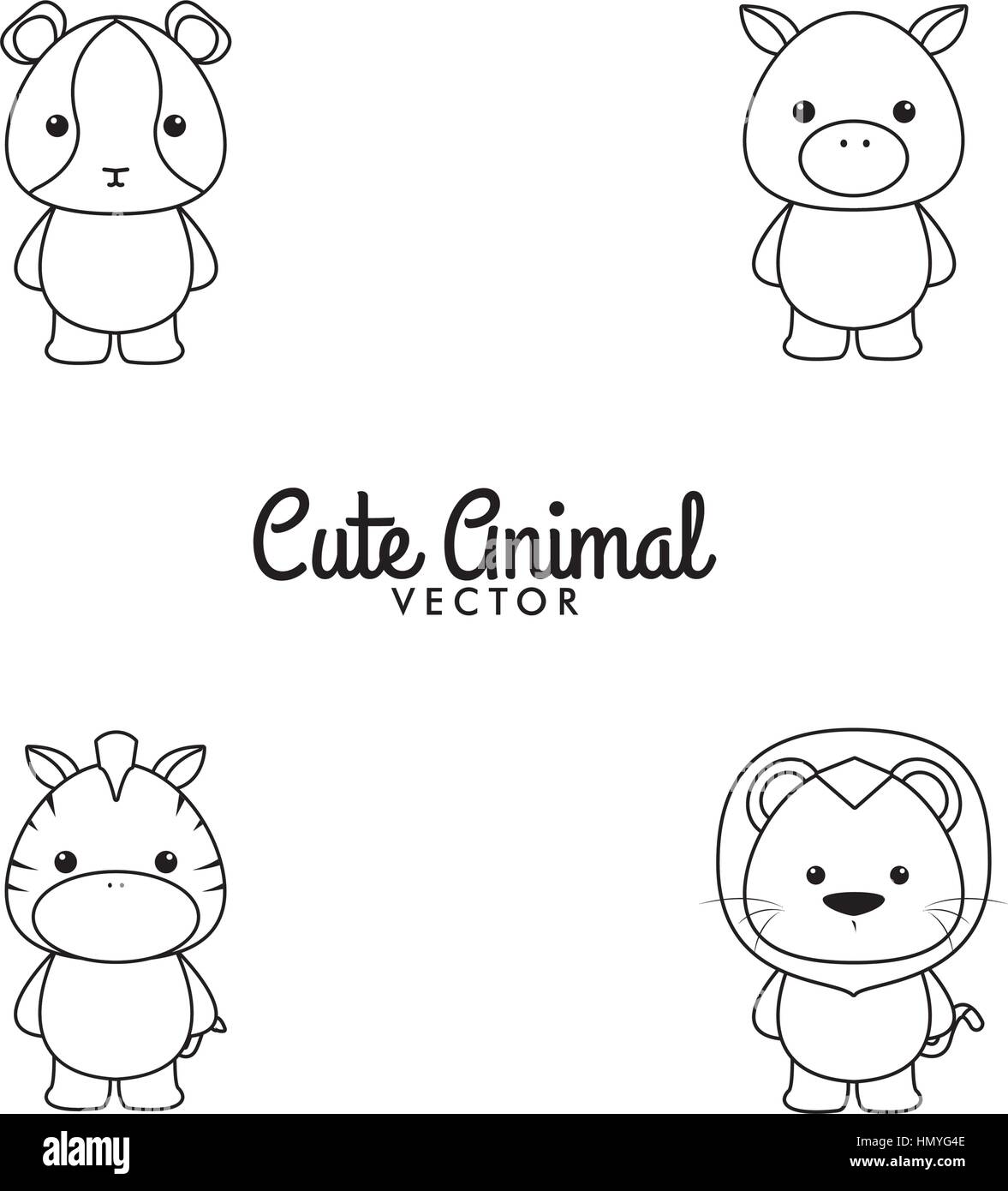 Cute Cartoon animals Stock Vector Image &amp; Art - Alamy