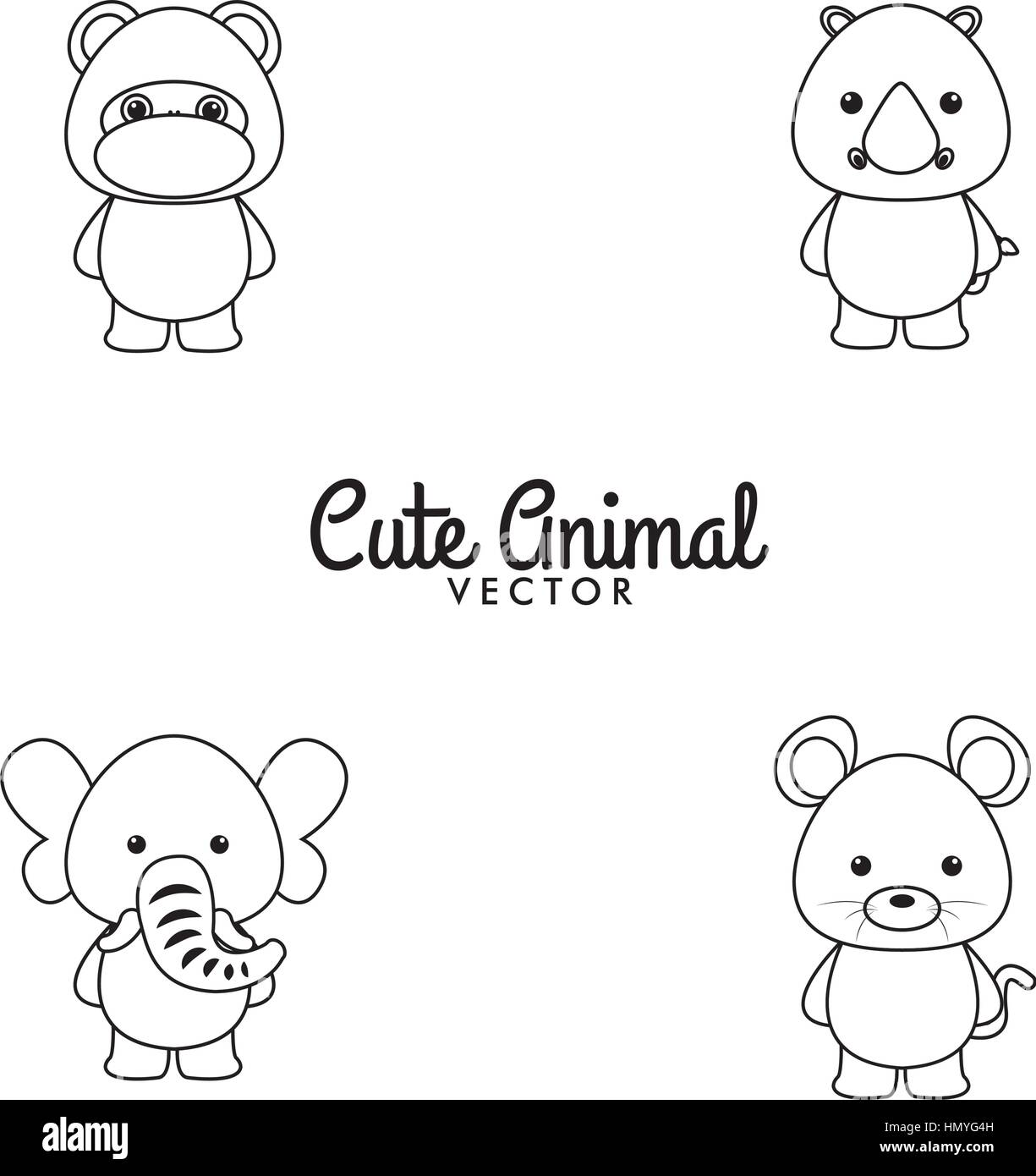 Cute Cartoon animals Stock Vector Image &amp; Art - Alamy