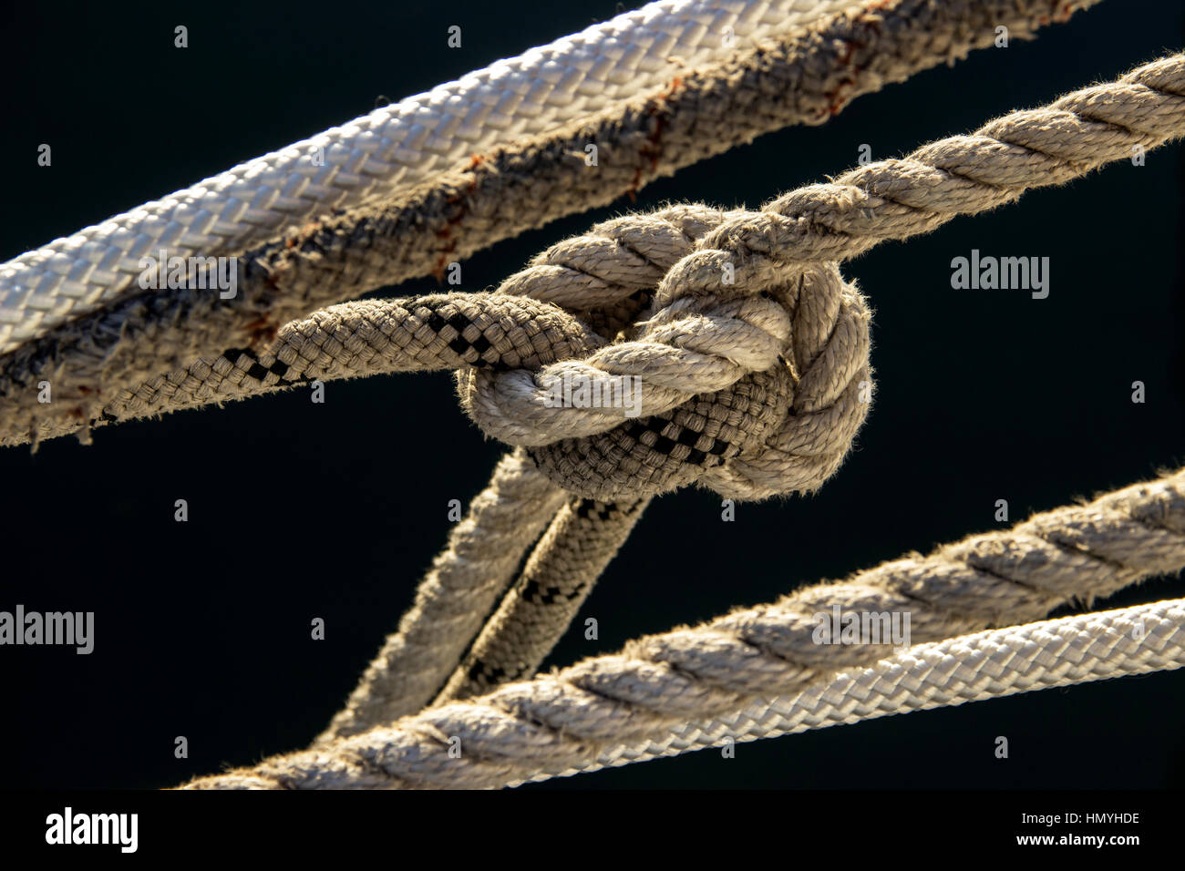 Strained ropes Stock Photo