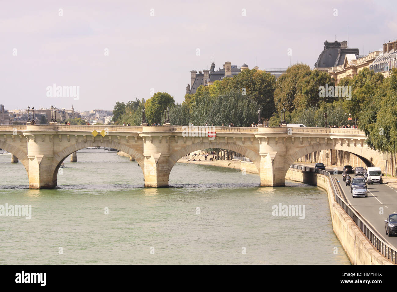 Pont Royal Bridge over River Seine in Paris Stock Photo