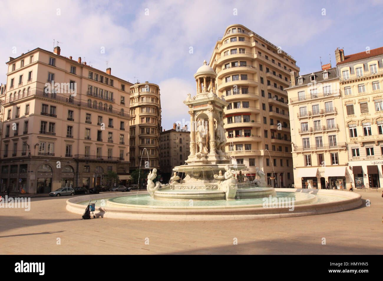 Jacobins Fountain, Place des Jacobins, Lyon, France Stock Photo