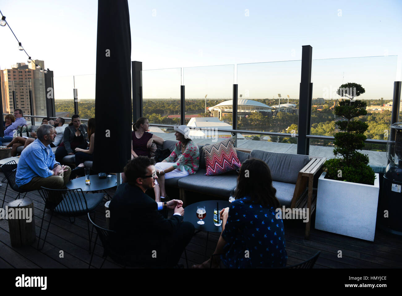 The trendy 2kw rooftop bar in Adelaide, Australia Stock Photo Alamy