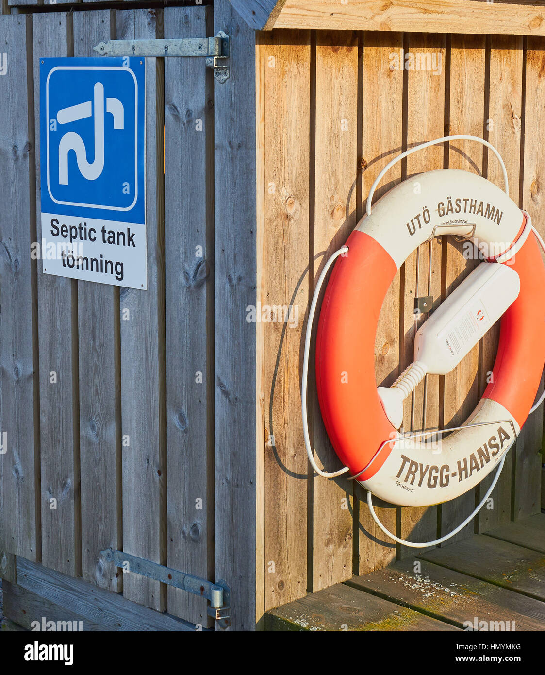 Septic tank in Uto guest harbour, Stockholm archipelago, Sweden, Scandinavia Stock Photo