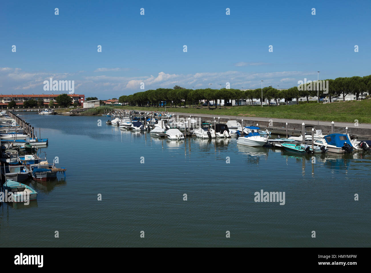 Boats in the marina of Marano lagunare Stock Photo