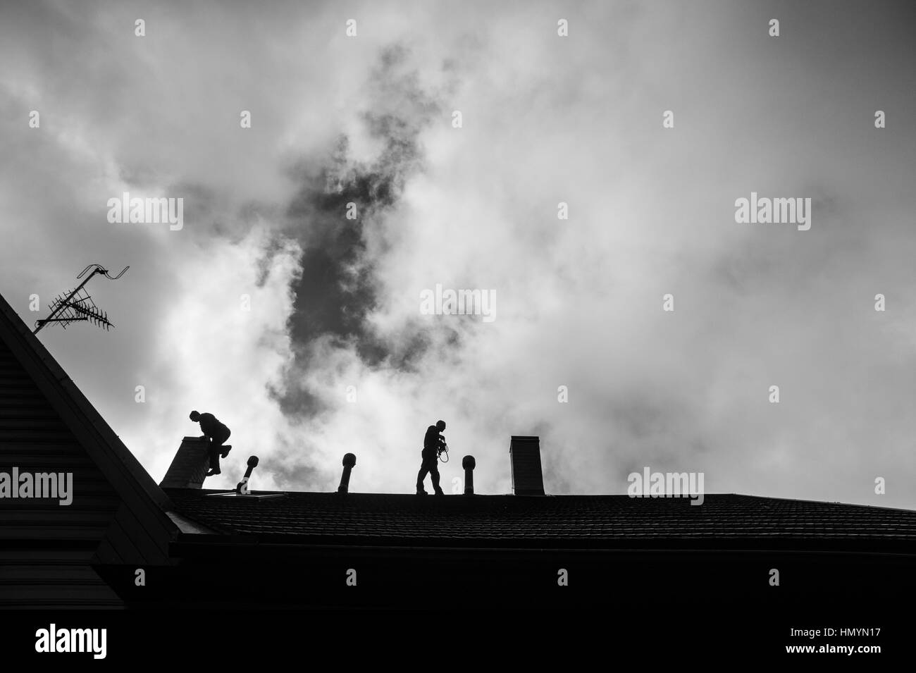 Silvar 24 And Jurmo 27 Work On A Roof Near Tallinn Estonia