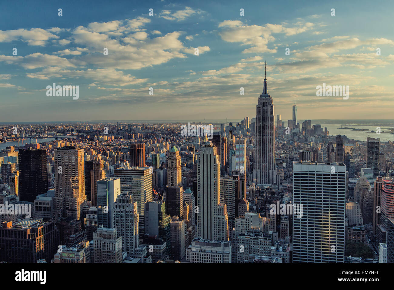 New york sunset empire state building skyscraper city hi-res stock ...
