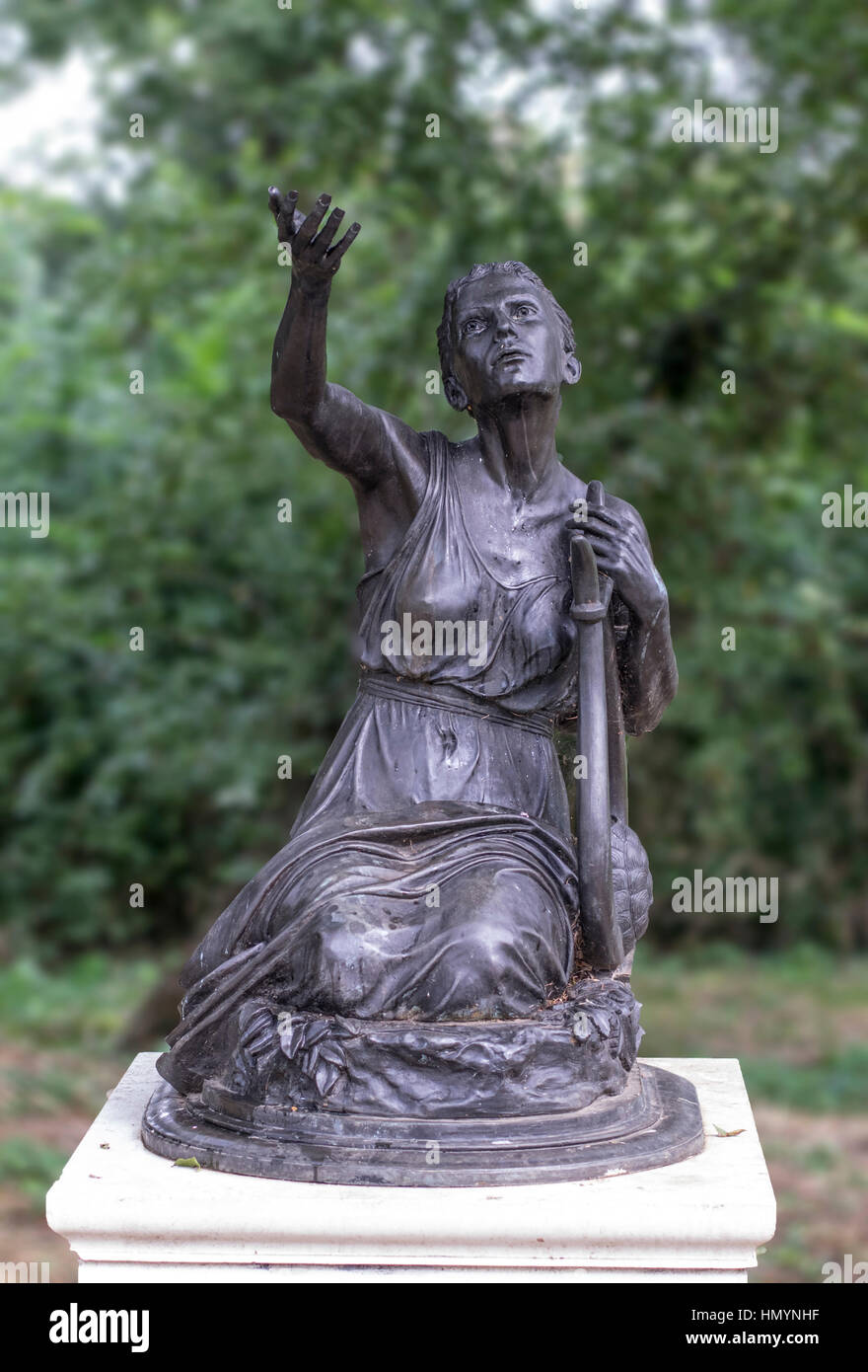 Sappho Sculpture, Howard Gardens, Letchworth, England Stock Photo Alamy