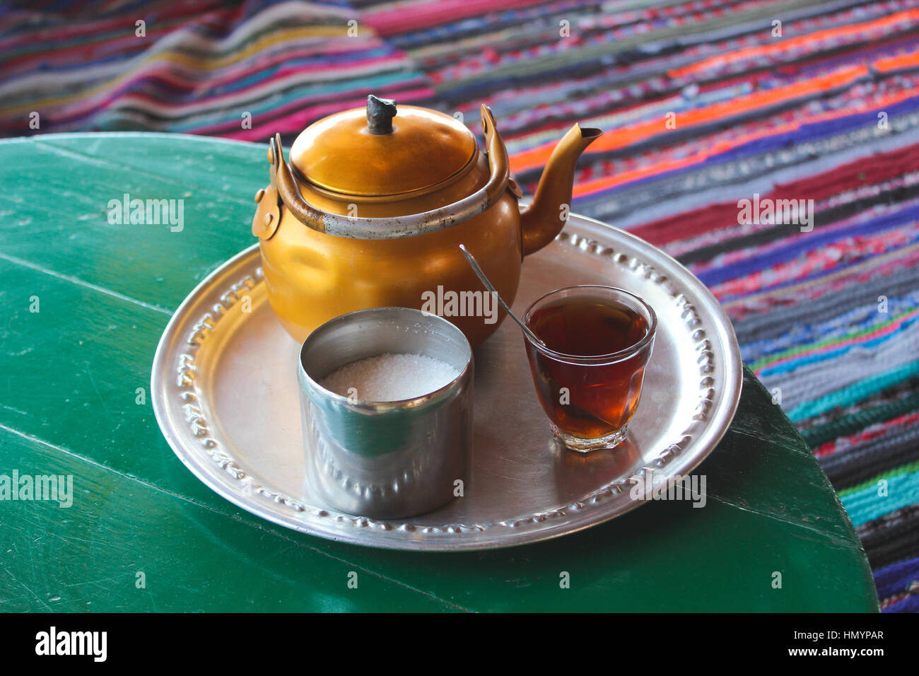 Artistic Bedouin Tea with Sugar and with Artistic Background in Ras ...