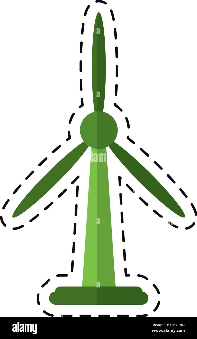 wind turbine energy bio tower - dot line Stock Vector Image & Art - Alamy