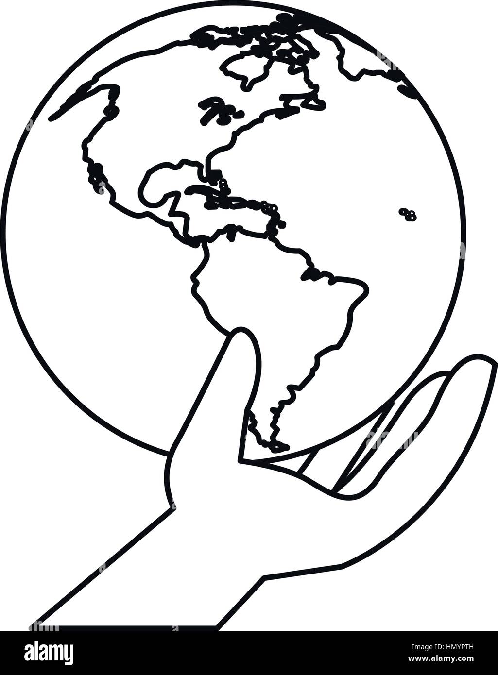 Two hands holding globe icon Stock Vector Images - Alamy