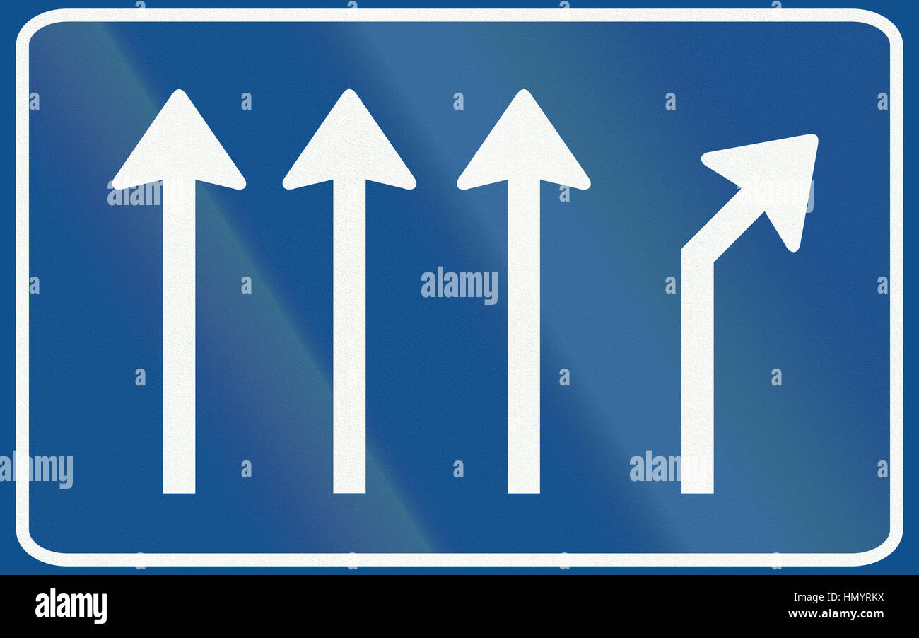 Netherlands road sign L6 Lane fork Stock Photo Alamy