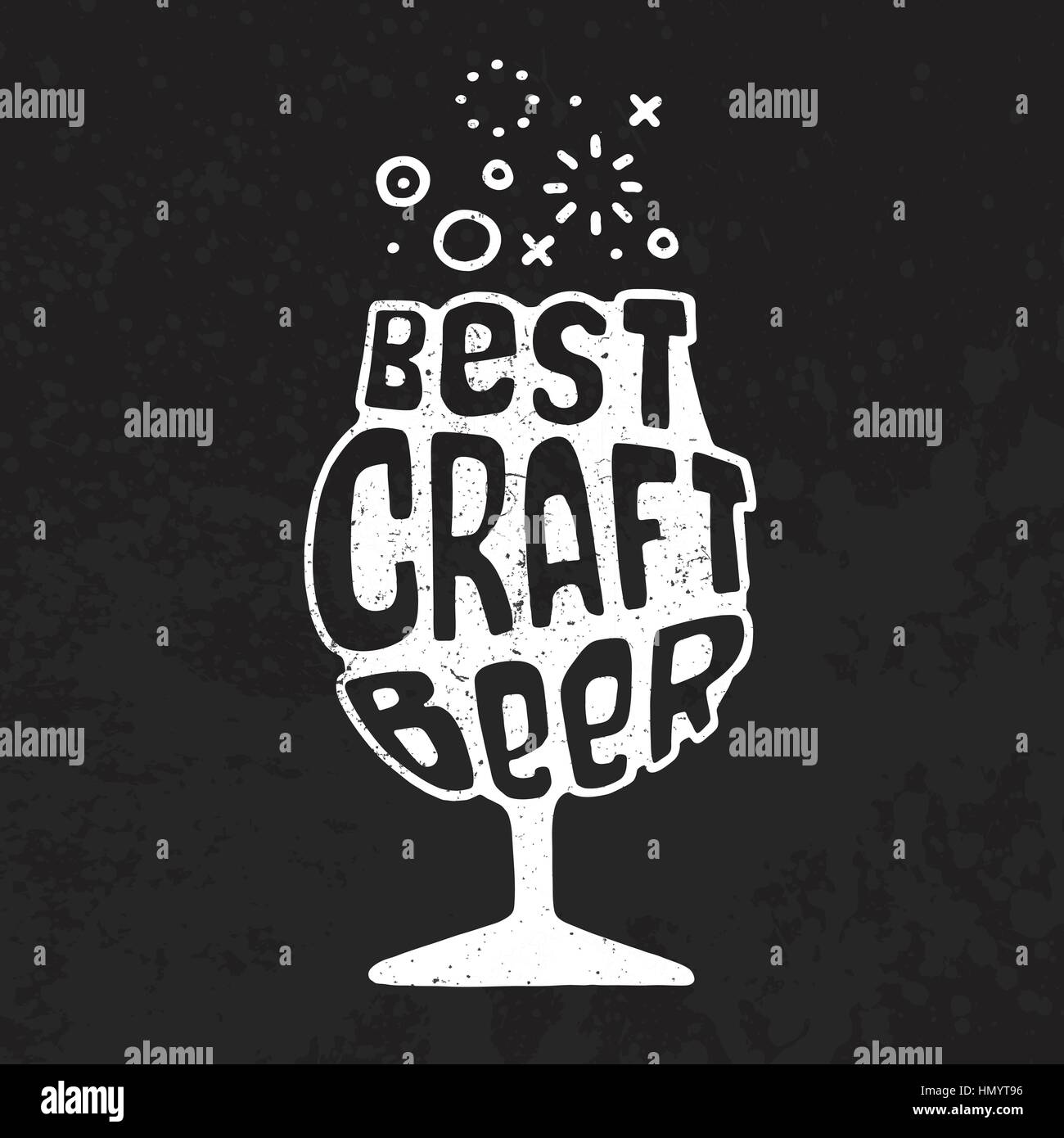 Hand drawn lettering best craft beer in glass Stock Vector Image & Art ...