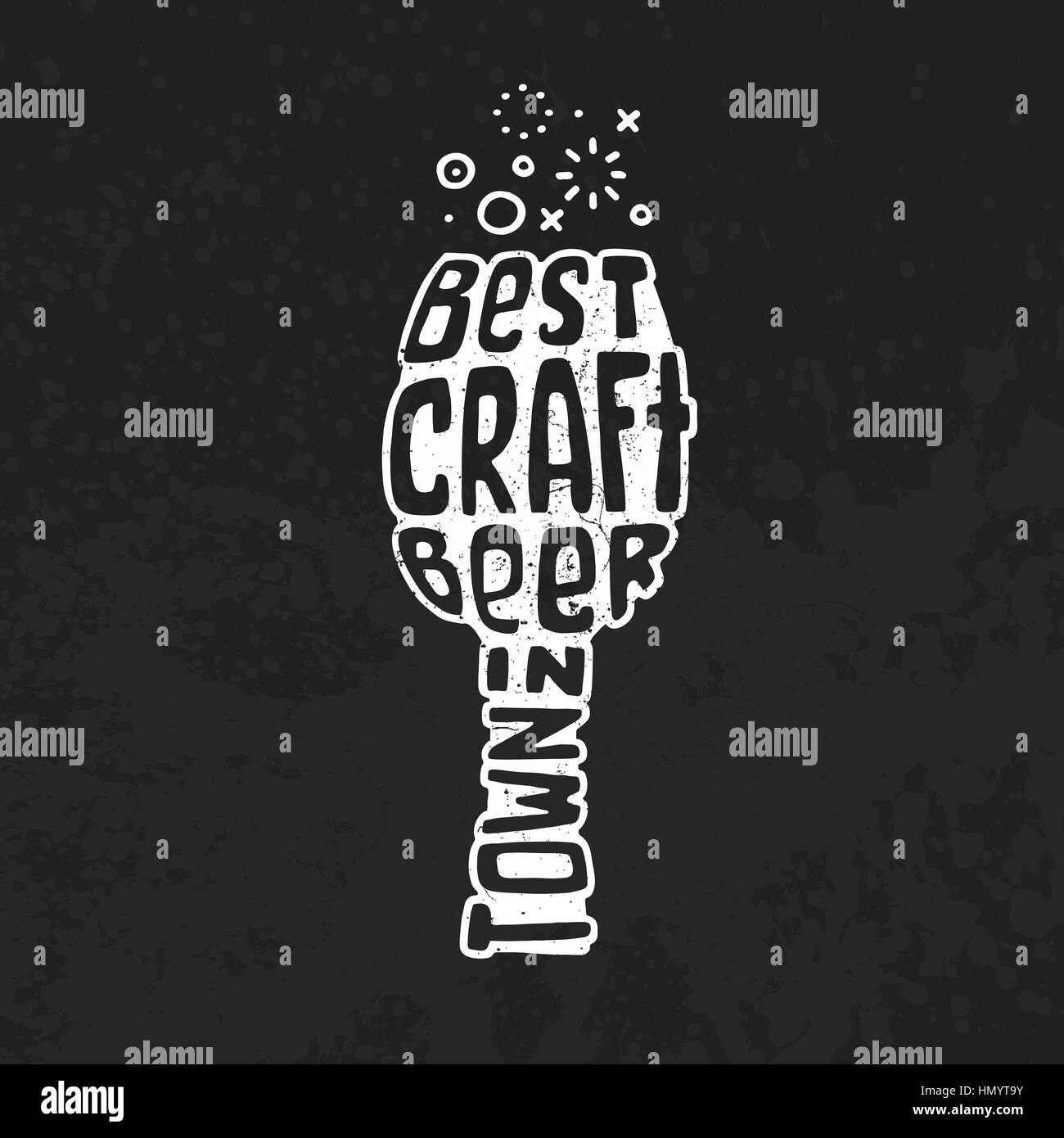 Hand drawn lettering best craft beer in glass Stock Vector Image & Art ...