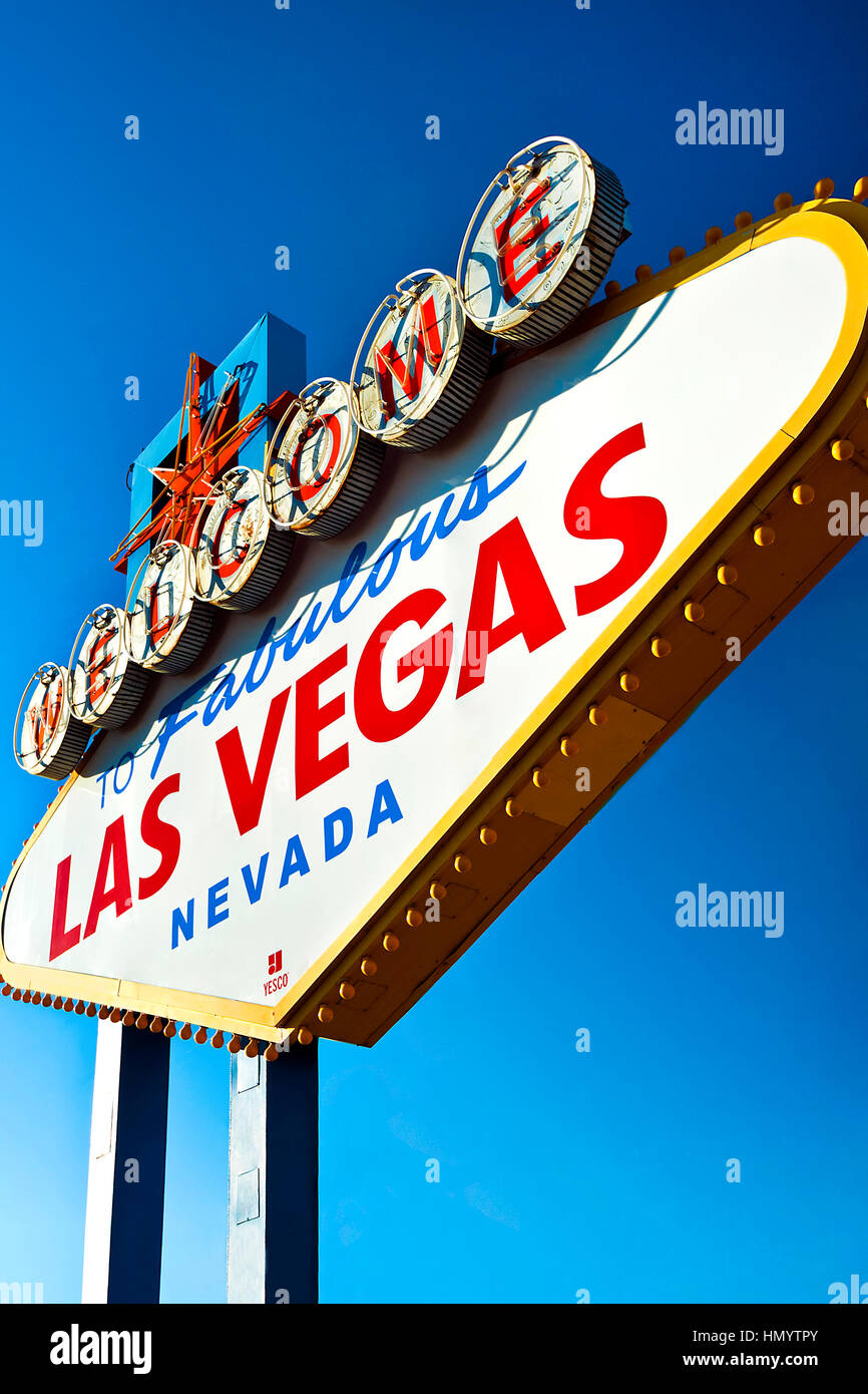 The Iconic Welcome to Las Vegas Sign. Stock Photo