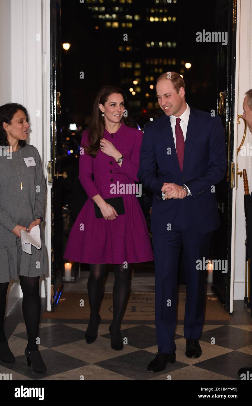 The Duke and Duchess of Cambridge attend a Guild of Health Writers conference. which is focusing on mental health, which is being supported by the Heads Together campaign, at Chandos House, London. Stock Photo