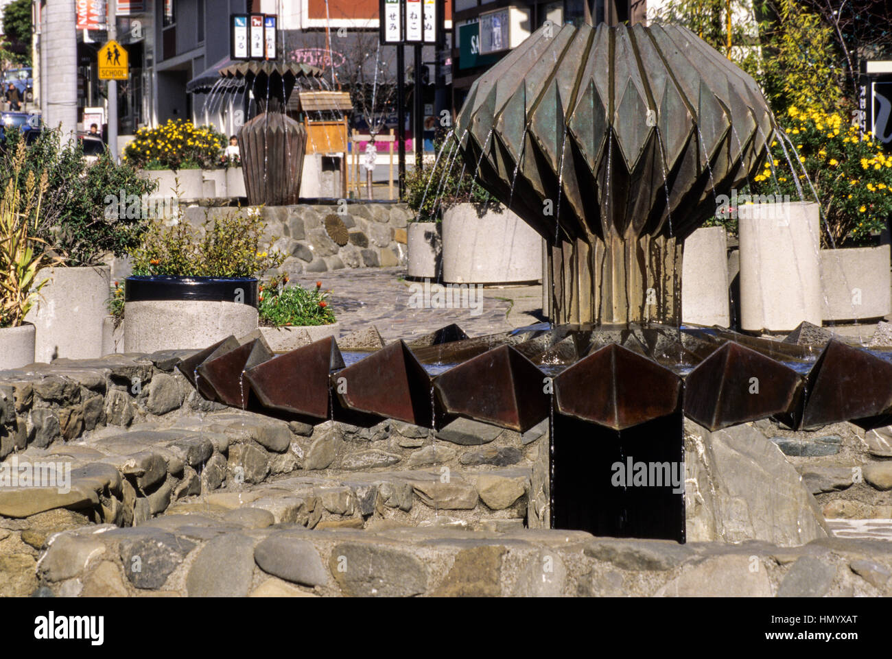 San Francisco, California. Origami Fountain, Japantown, Buchanan Street